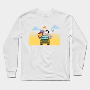 Modern Cute Noah Ark and his animal in the Jeep Long Sleeve T-Shirt